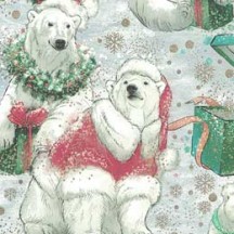 Polar Bears with Presents Christmas Print Paper ~ Kartos Italy